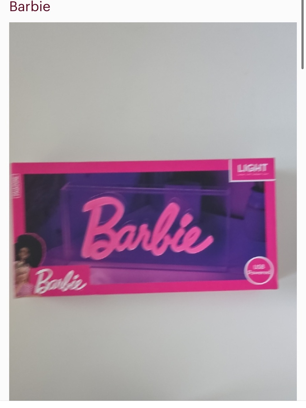 Barbie Pink Script Neon-Style Wall Light